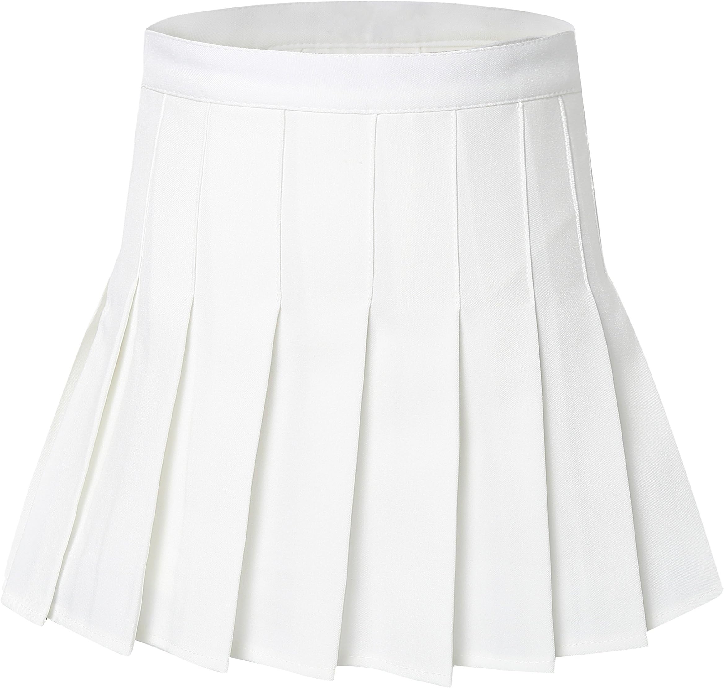 Women High Waist Pleated Mini Tennis Skirt Solid Short Skirts