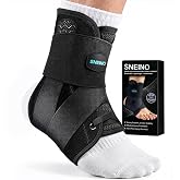 SNEINO Ankle Brace for Women Men - Ankle Support Brace for Sprained Ankle,Ankle Stabilizer for Achilles,Tendon,Sprain,Injury Recovery,Lace up Ankle wrap for Running,Basketball,Volleyball
