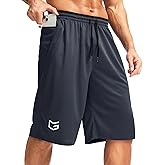 G Gradual Men's Long Basketball Shorts with Zipper Pocket 11'' Quick Dry Gym Shorts Lightweight Mesh Athletic Shorts for Men