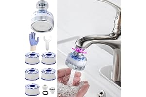 PZLOBIET Sink Filter Water Faucet, Faucet Filter, 360° Rotating Bathroom Sink Filter, Faucet Water Filter Removes Chlorine, Lead, Sediments, Bad Taste and More, Easy to Install