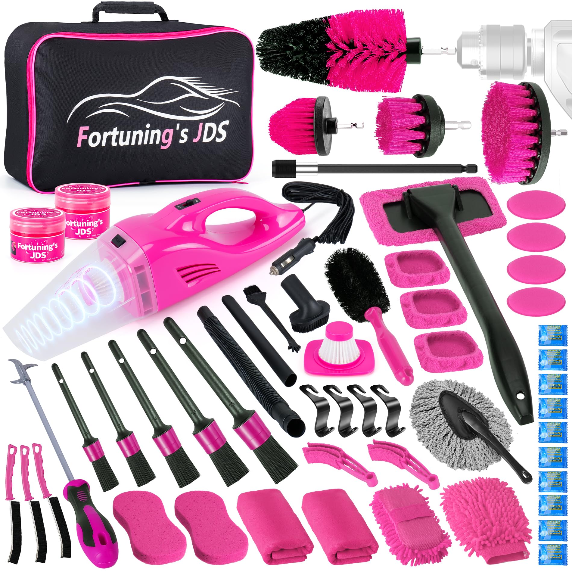 Photo 1 of 55PCS Pink Car Detailing Kit Interior Cleaner with High Power Handheld Vacuum, Car Wash kit with Detailing Brush Set,Car Interior Detailing Kit,Car Accessories for Cars,Gifts for Women