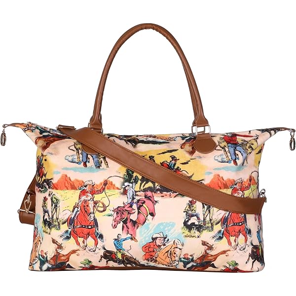 Lacosu Western-Make-up-Tasche – Cowgirl-Design, Beige, 19,1 X 25,4 Cm, Robust Mit Reißverschluss