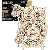 ROKR 3D Wooden Puzzle for Adults Owl Clock Model Kit Desk Clock Home Decor Unique Gift for Adults on Birthday/Christmas Day