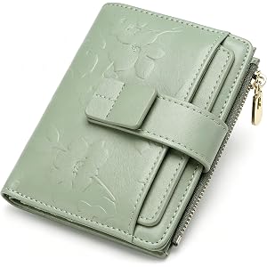 yiijay Small Womens Wallet Flora RFID Blocking Vegan Leather Bifold Compact Slim Thin Credit Card Holder Mini Purse Ladies Tr