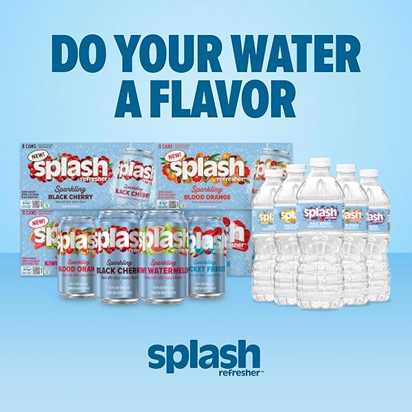 SPLASH REFRESHER FLAVORED WATER BOTTLES, MANDARIN ORANGE FLAVOR – 6-PACK, 16.9 FL OZ – REFRESHING FLAVORED BOTTLED WATER WITH ELECTROLYTES – ZERO SUGAR & ZERO CALORIES