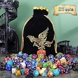 QMay DND Dice Set 25x7 175pcs Polyhedral Dice with Bag 7-Dice Sets view 7