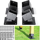 WOCEPU 4-Pack Heavy Duty Swing Leveling Base Brackets 45-60 Angle Range Swing Set Brackets Stainless Steel Swing Anchor Leveling Kit Brackets Level on Uneven Ground Fits Grass Gravel and Hard Ground