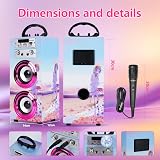 Dynasonic Karaoke Machine 2 mics Portable Bluetooth Speaker Lights USB SD view 4