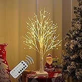 144 LED Birch Tree Lights with Remote Control, DIY Artificial Tree Lamp with Timer, Twinkle Lighted Tree 3 AA or USB Powered, Fairy Light Spirit Tree for Bedroom Easter Decor (White)
