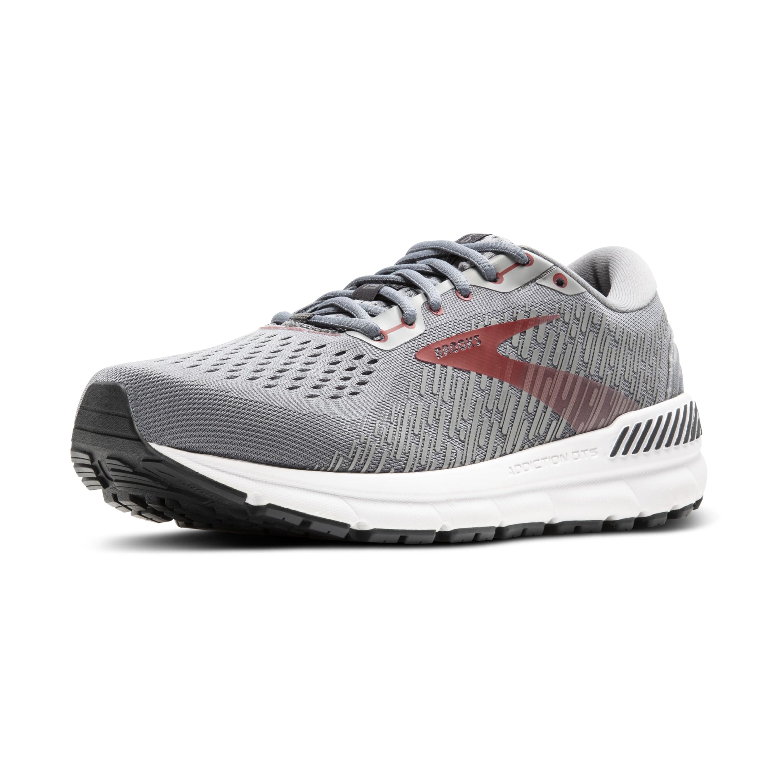 Brooks Men's Addiction GTS 15 Supportive Running Shoe - Grey/Ebony/Chili Oil - 7.5 Medium Image