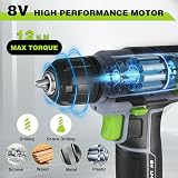 WORKPRO 8V Cordless Drill Set with 53-Piece Accessories 3/8" Chuck LED view 4