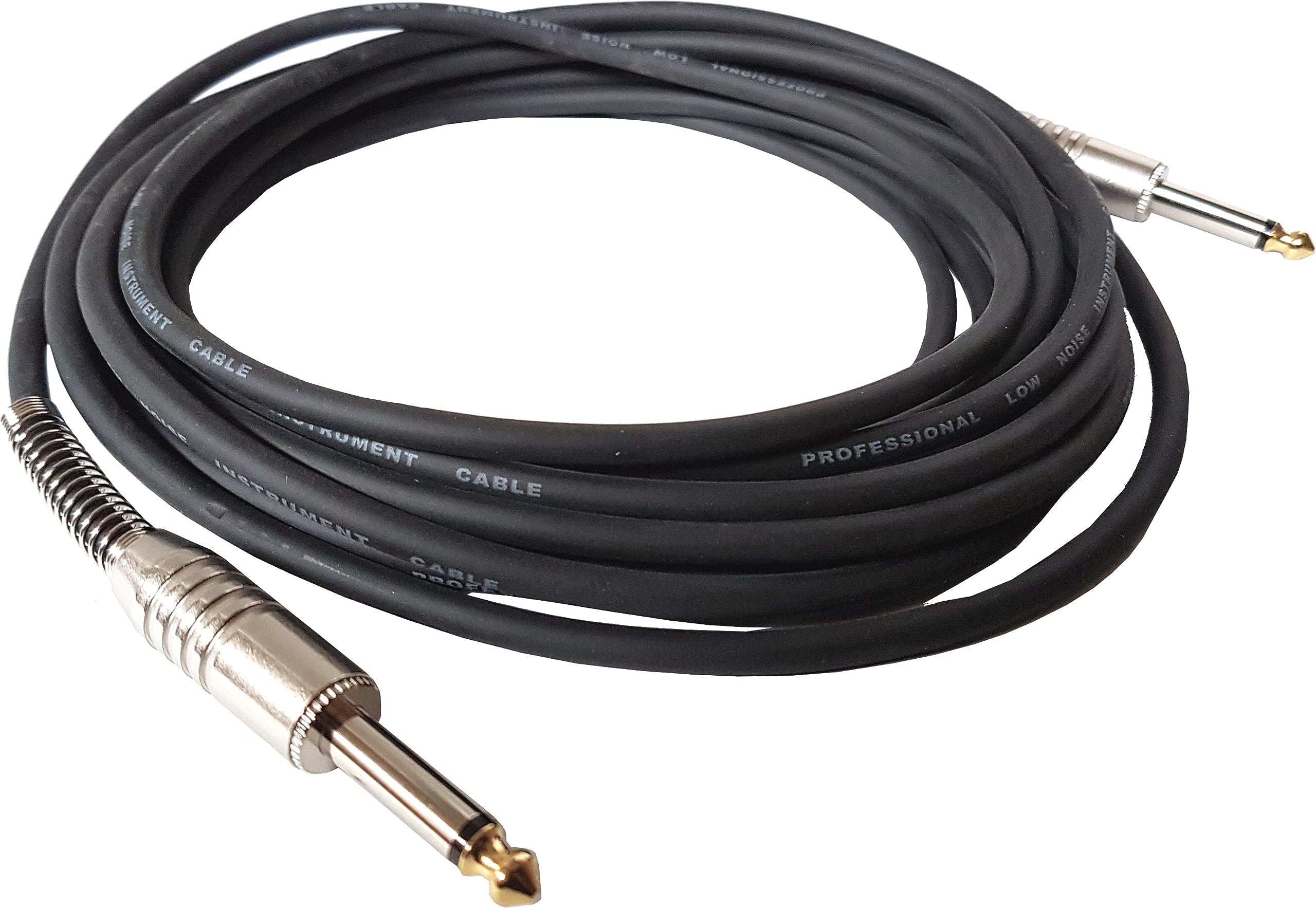 MSA 6 m Instrument Cable - 6.35 mm Guitar Cable - Gold Tip - Black - Jack Cable - Universal