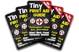 ULTIMATE SURVIVAL TIPS BE PREPARED-BECAUSE YOU NEVER KNOW Tiny First Aid Guide: Emergency Medical Care for Anywhere - The Ultimate Step-by-Step, Everyday Carry: Survival Medicine Pocket, Micro-Guide, 5-Pack