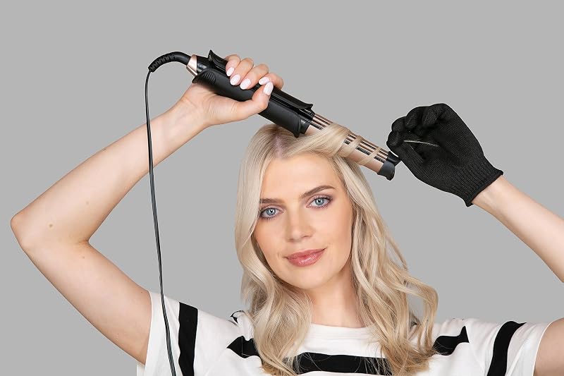 ONE Glätteisen & Lockenstab [2in1 Multistyler] Glätt-/Lockenmodus mit zuschaltbarer beheizter Außenfläche (inkl. Bürste, Klammern, Handschuh, 150-230° digitales Display) Haarglätter S6078