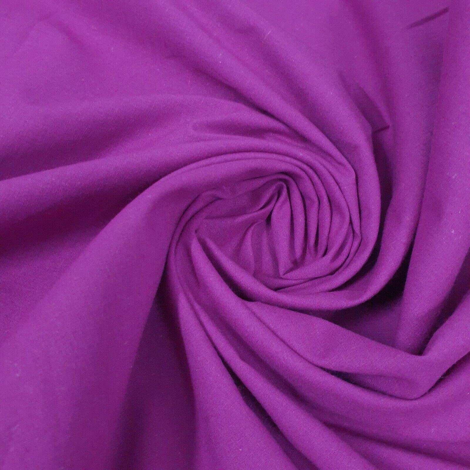 100% Cotton Fabric 112cm Wide Plain Cambric Poplin (Purple, 5 Meter)