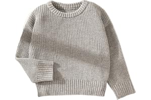 PATPAT Baby Girls Boys Newborn Sweater Crewneck Pull Over Knit Solid Long Sleeve Fall Winter Clothes