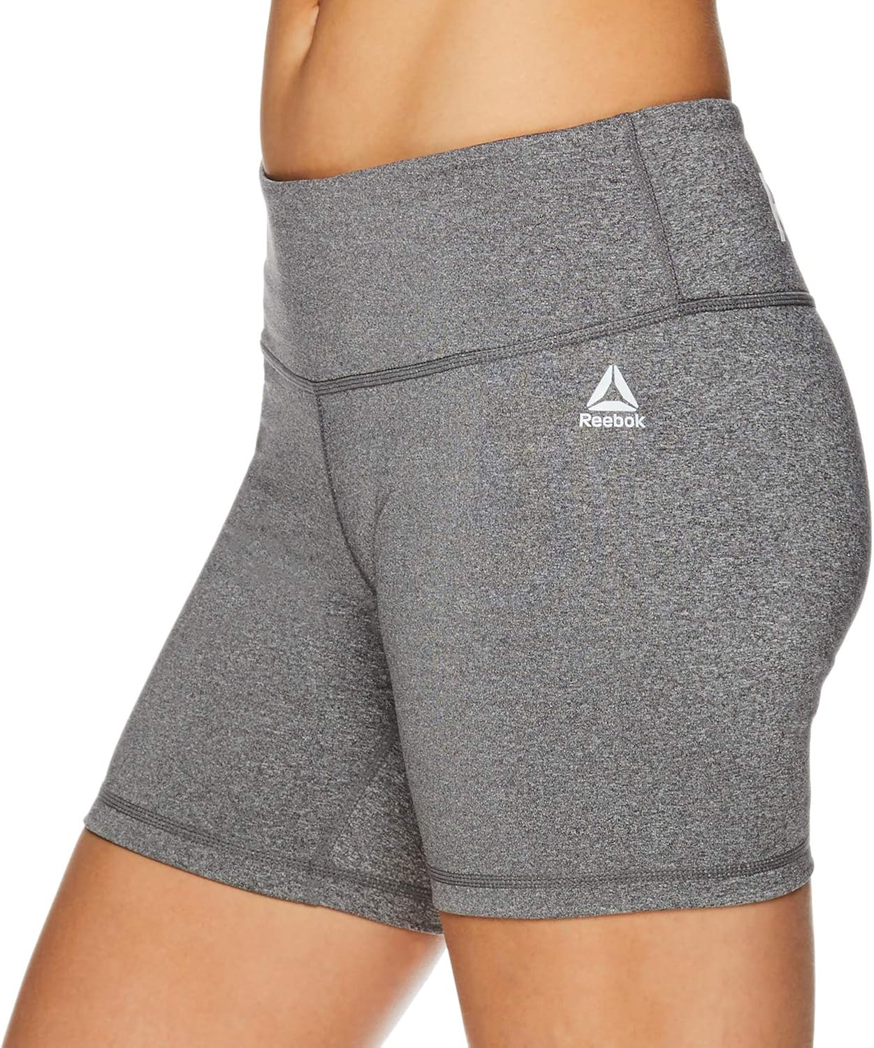 Reebok Women's Compression Running Shorts - High Waisted Performance Workout Short : Clothing