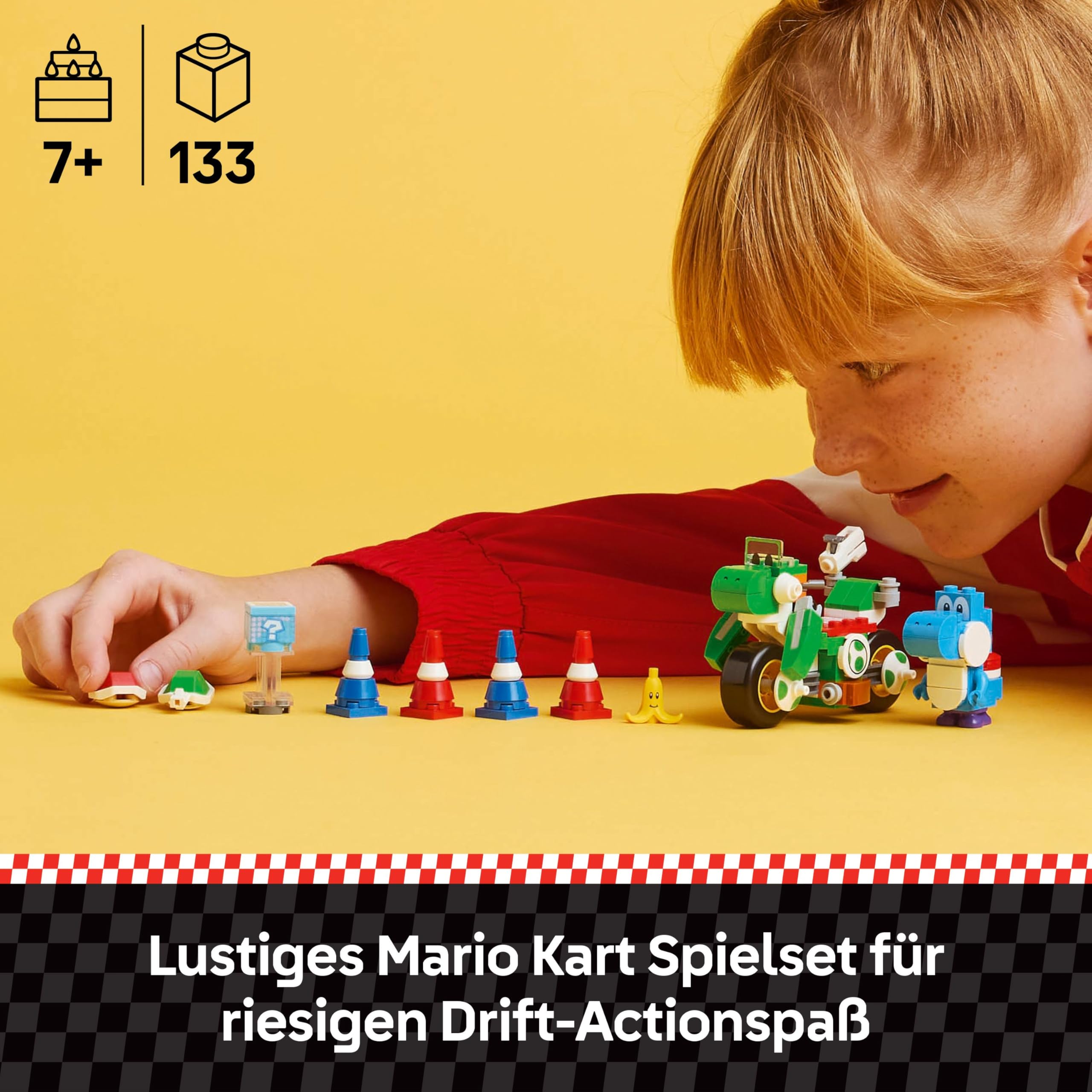 LEGO Super Mario: Mario Kart – Yoshi-Bike, Nintendo Abenteuer-Set zum Sammeln, Geschenk für Kinder, Jungen, Mädchen und Gamer ab 7 Jahren, Sammlerstück mit Yoshi Figur 72031 2