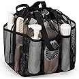 famichan Mesh Shower Caddy Portable with Drawstring, Dorm Room Essentials for College Students boy & girl, Larger Shower Bag for Camping,Swimming,Gym,Travel,Bathroom - Black