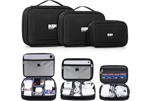BUBM Cable Organizer Bag 3pcs Electronics Travel Organizer for Hard Drives, Cables, Phone, USB, SD Card（2 Year Warranty