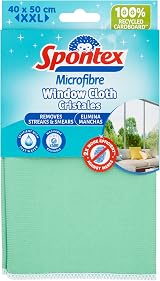 Spontex Microfibre XXL Window Cloth 40 x 50cm Removes Streaks Smears