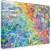 Outdoor Canvas Art - Michael David Ward 'River Rocks' Wall Art for Outdoor Spaces, Patios, or Gardens by Trademark Fine Art