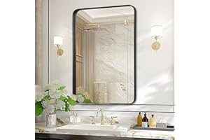 Fabuday Bathroom Mirror for Over Sink - 24x32 Inch Rectangle Black Framed Mirror for Bathroom, Metal Frame Bathroom Vanity Mirror Wall Mounted for Restroom, Farmhouse, Living Room, Hallway