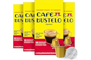 Café Bustelo Aluminum Espresso Capsules, Dark Roast Coffee, Nespresso Original Line Compatible, Intensity 11, 40 Count