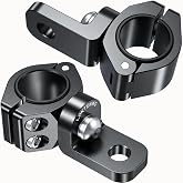 LOKTENWO 2PCS Heavy Duty CNC ATV Whip Light Mount | 360&deg;Adjustable Light Bar Mounting Bracket for Motorcycle Golf Cart Universal 0.875''/1''/1.125''/1.26&rdquo; Roll Cage