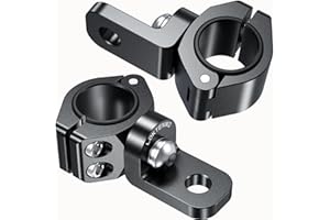 LOKTENWO 2PCS 360°Adjustable ATV Whip Light Mount, Heavy Duty CNC Light Bar Mounting Bracket for Motorcycle Golf Cart Universal 0.875''/1''/1.125''/1.26” Roll Cage