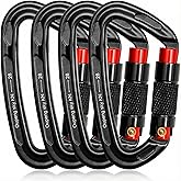 Auto Locking Carabiner Clips - 28KN (6172lbs) Heavy Duty Caribeaners ,4PCS Large Carabiner Clip for Keychains,Hammock,Camping, Gym, Hiking, Outdoor ,Dog Leash