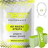 Neon Performance - Nasal Strips (60 Count) - Oil & Sweat Resistant Adhesive - Athletic Nasal Strips for Sport & Nose Strips for Snoring & Sleeping - Nose Strips for Breathing (NEON Green Color)