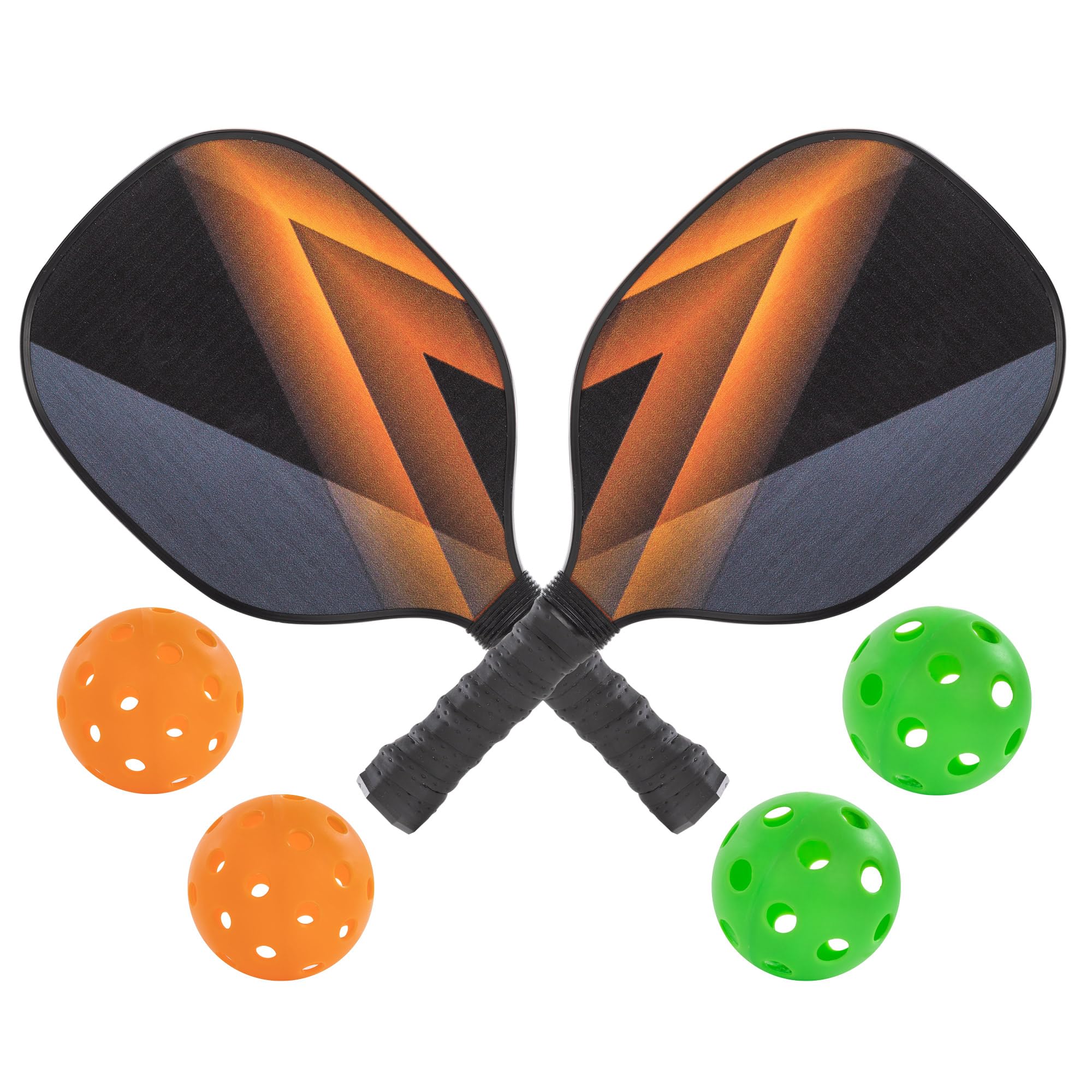 Idena Pickleball Set mit 2 Paddle Schlägern, 2 Indoor Bällen und 2 Outdoor Bällen, inkl. Aufbewahrungsnetz