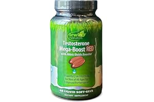 Irwin Naturals Testosterone Mega-Boost Red - 68 Liquid Soft-Gels - With LJ100 Longjack, L-Citrulline, Asian Ginseng & Ginkgo Extract - 17 Servings