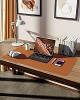 YSAGi Leather Desk Mat Large 80x40 cm Non-Slip Waterproof Brown view 5