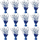 YinNorth 12 Pcs Metallic Foil Spray Centerpiece Party Star Table Decoration Brust Glitter Table Topper Decor for Birthday Graduation Holiday Christmas Dining Celebration New Year Party Supplies, Blue