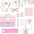 UMU® Wooden Doctor Kit for Kids – 18 pcs Doctor and Dentist Play Set for Toddlers with Stethoscope, Syringe, Tooth Model & More – Medical Pretend Play Toy for Girls Ages 3 4 5 6