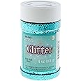 Sulyn Turquoise Glitter Jar, 4 Ounces, Non-Toxic, Reusable Jar with Easy to Use Shaker Top, Multiple Slot Openings for Easy D