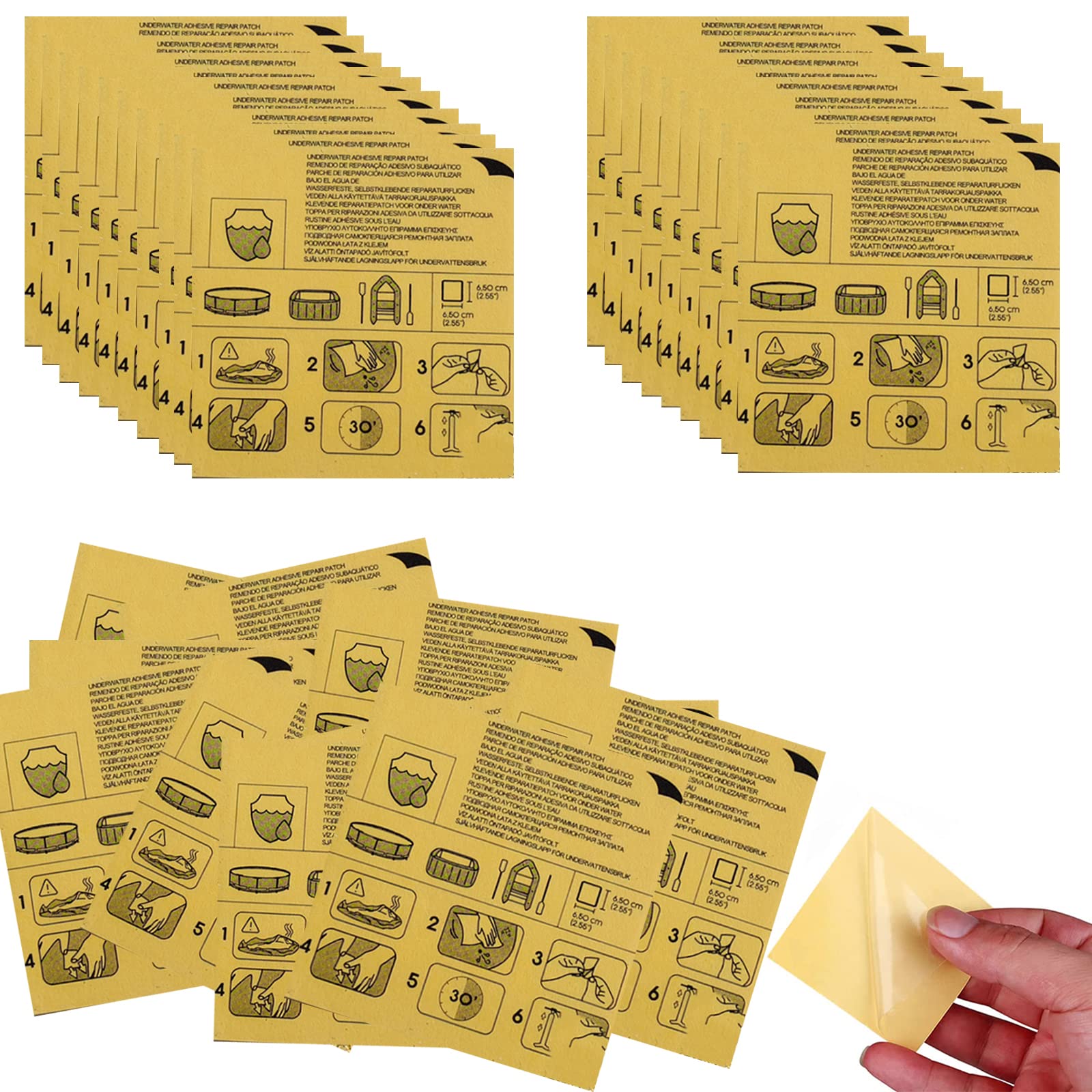 Pack of 30 Inflatable Patch Repair Kit, Repair Patches, TPU Waterproof Transparent Repair Patches, Tent Repair Patches, Suitable for Tents, Boats and Inflatable Boats