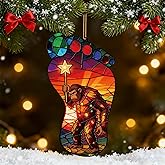 Christmas Ornaments 2025, 3.9In Personalized Gorilla Acrylic Christmas Tree Ornaments, Unique Painted Gorilla Hanging Decorations, Xmas Decor, Holiday Presents, Gift Exchange Ideas