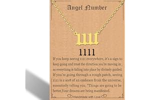 RWQIAN Angel Number Necklace For Women,Dainty Gold Plated Number 000 1111 111 222 333 444 555 666 777 888 999 Pendants Choker Chain Numerology Jewelry Necklace Gifts for Women Girls