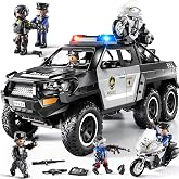 MSKOLER Police Car Toys for Boys 3-5, Play Vehicles with Light and Sound | Role Playing Police Truck Toys, Toddler Truck Gifts for Kids Ages 4-8