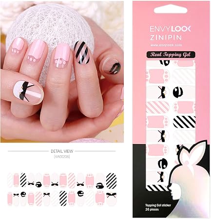 Amazon Envylookxzinipin 長持ちするジェルネイルシ ル 貼るだけマニキュア ネイルストリップ ネイルラップ おしゃれデザイン Ka006 エンビールック Envylook ネイル道具 ケアツール 通販