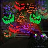 Toodour Halloween Projector Lights Outdoor, Double Head Dynamic Halloween Lights Projector with Timer, Waterproof Devil Face Indoor Outdoor Decorations Light for Home Window Wall Decor