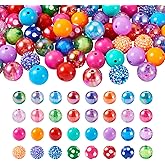 Pandahall 82Pcs 20mm Colorful Chunky Bubblegum Ball Large Spacer Beads for Summer Hawaii Beading Crafts Jumbo AB Color Gumball Round Resin Acrylic Loose Beads for Boutique Pen Bag Chain Making