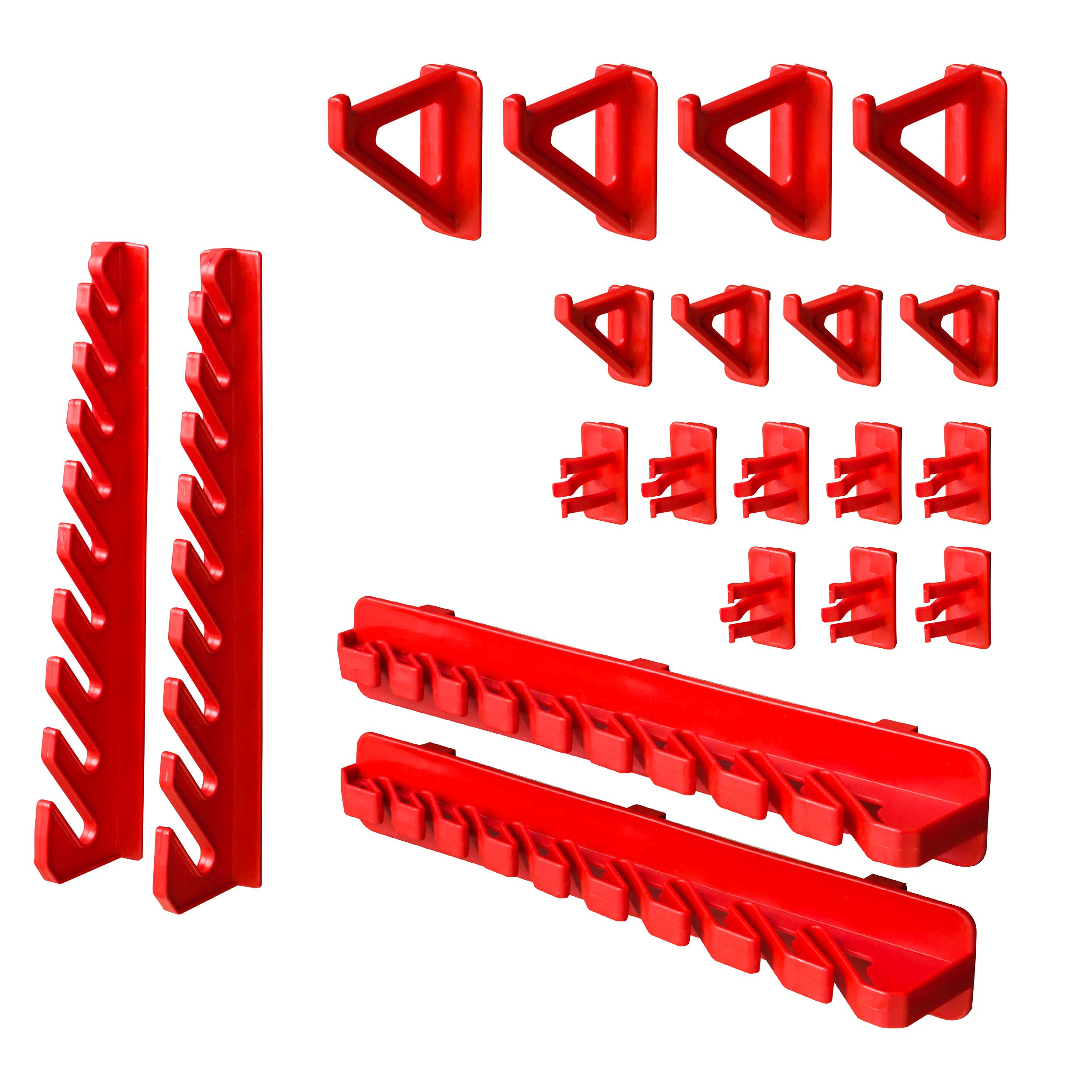 20-Piece Tool Rack Assortment Tool Wall Tool Holder Wall Shelf Workshop Red