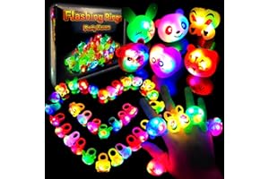 Wakestar - 24 Pack LED Light Up Bumpy Rings Party Favors For Kids Prizes Box Toys For Birthday Classroom Rewards Treasure Box Prizes Toys Glow Party Supplies