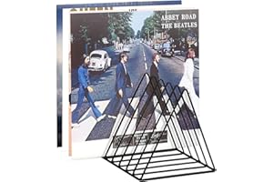Udreamer 9 Slot Vinyl Holder,Desktop Vinyl Record Storage Holds Up 30 Vinly Records,Metal Magazine Rack Triangle File Holder for Office Homer,Black