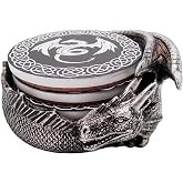 Gothic Dragon Coaster Set with Engraved Holder - 4.5-Inch Flying Dragon Coasters, Set of 4