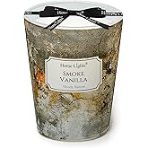 HomeLights Large jar Candle | 1-Wick Long-Lasting Scented Candles, 6.7oz Natural Soy Wax Candle for Home Scented, Industrial Chic Gifts for Women & Men, Smoke Vanilla